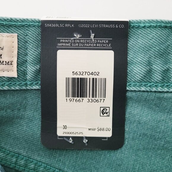 Levi's 501 High Rise Shorts in Dusty Beryl Green 56327-0402 BNWT - Size 30 - Picture 7 of 13
